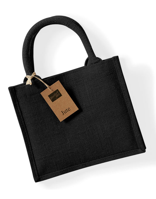Jute Mini Gift Bag - Black/Black