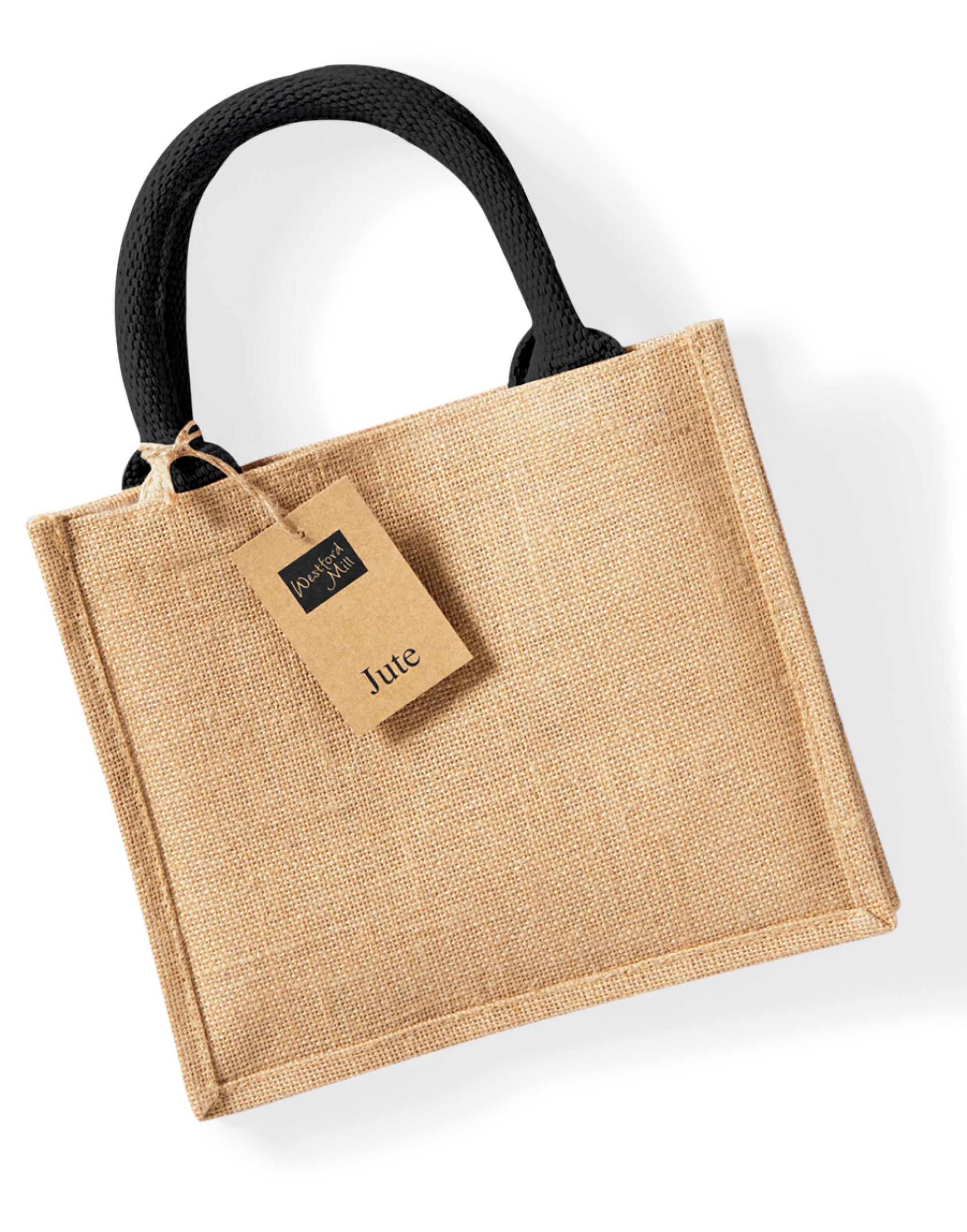 Jute Mini Gift Bag - Natural/Black