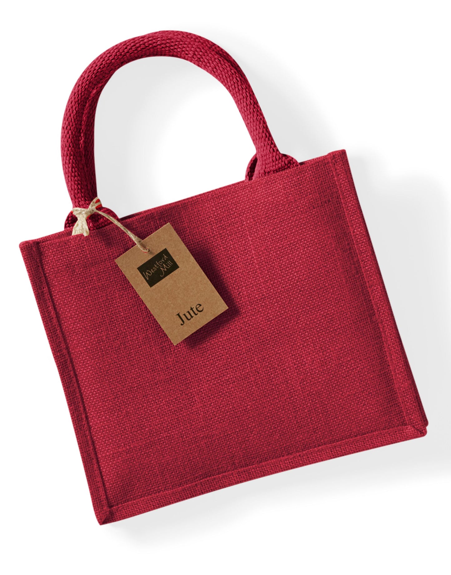 Jute Mini Gift Bag - Red/red