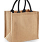 Jute Midi Tote - Natural/Black