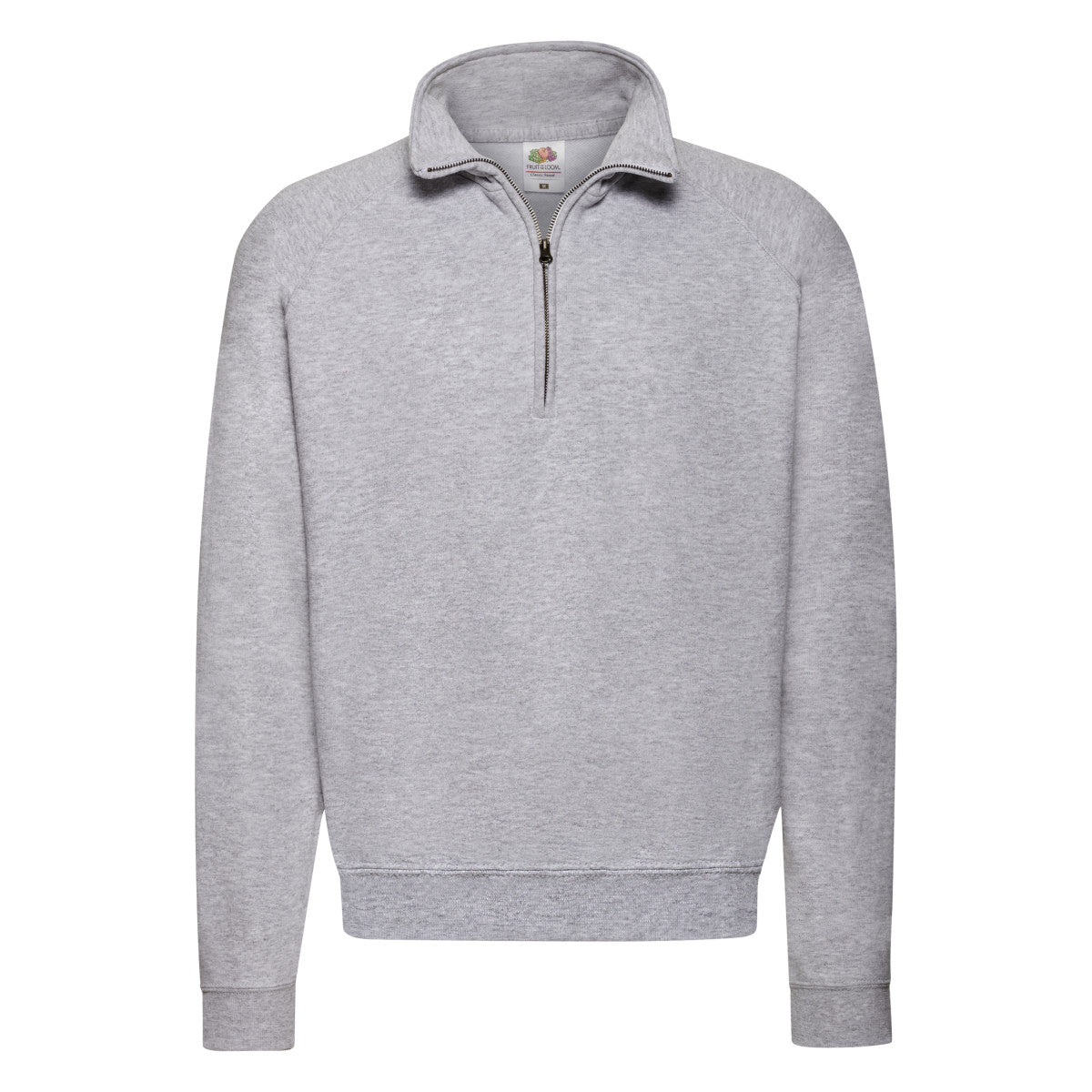 Men's Classic Zip Neck Sweat - Heather Grey
