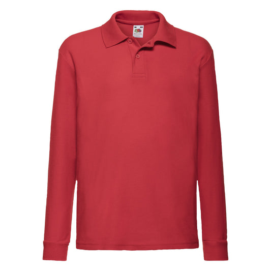 Kid's 65/35 L/Sleeve Polo - Red
