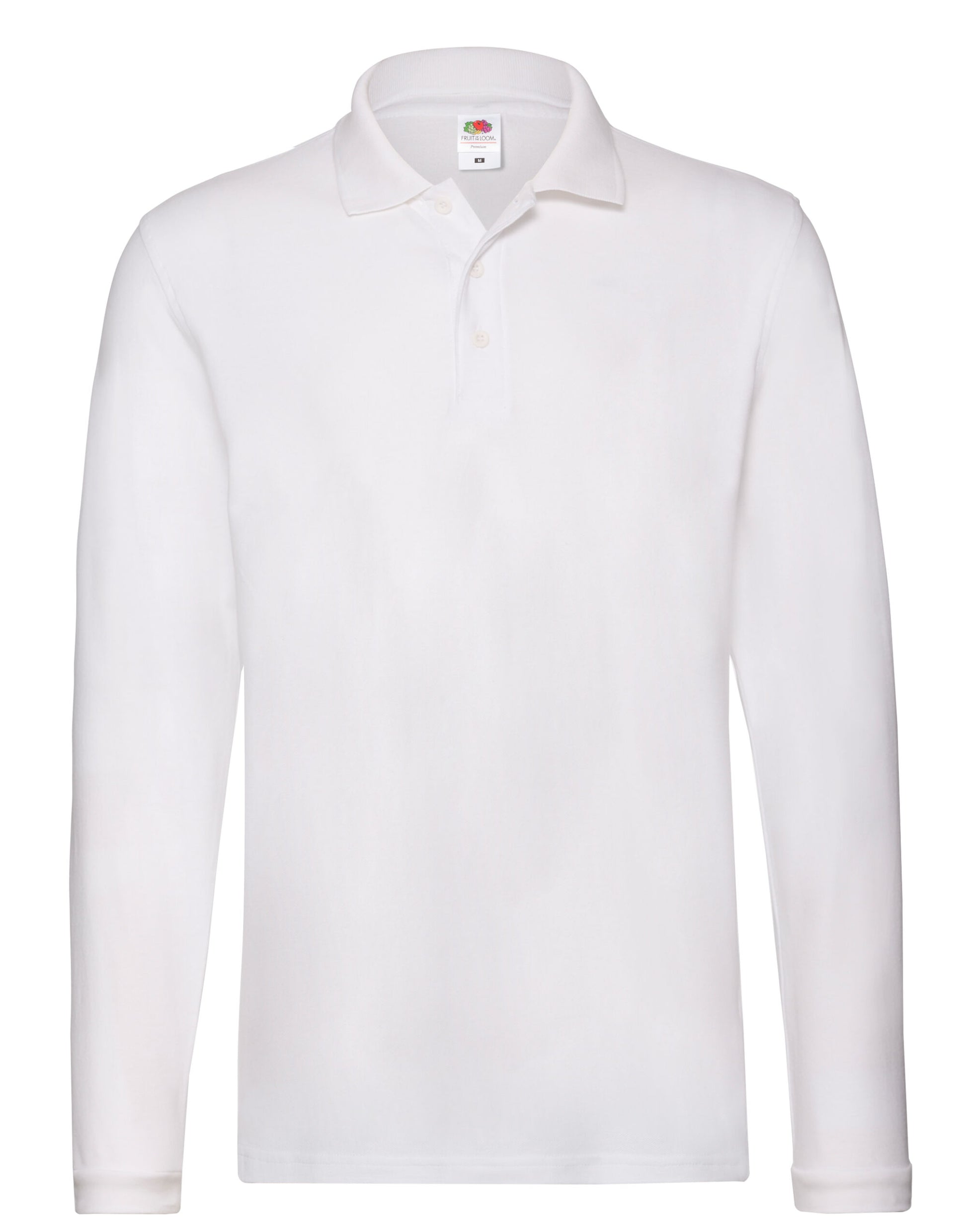 Men's Premium Long Sleeve Polo - White