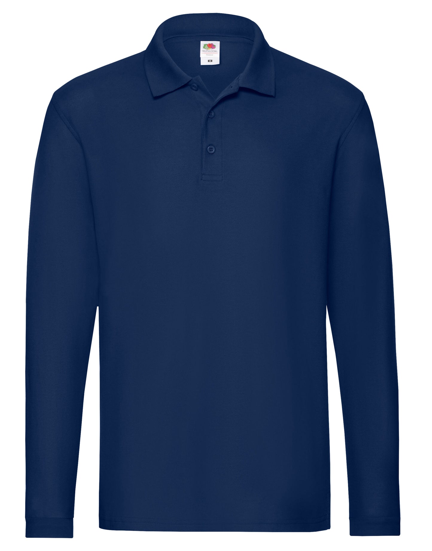 Men's Premium Long Sleeve Polo - Navy Blue