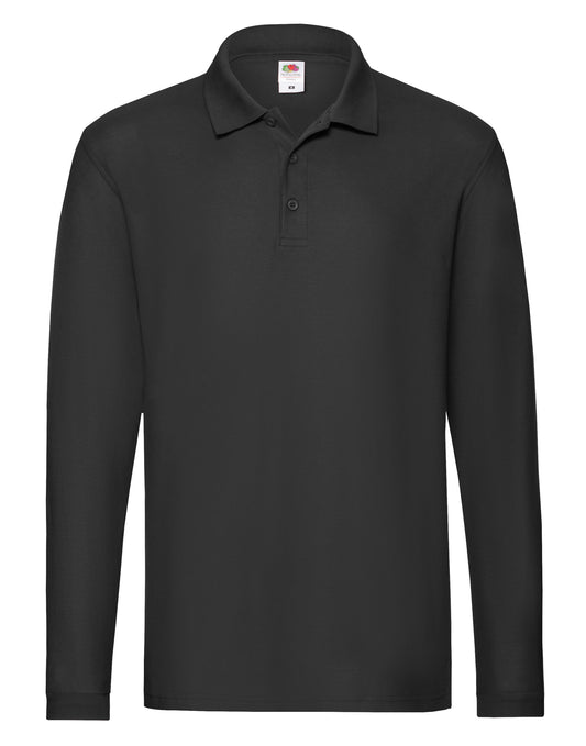 Men's Premium Long Sleeve Polo - Black