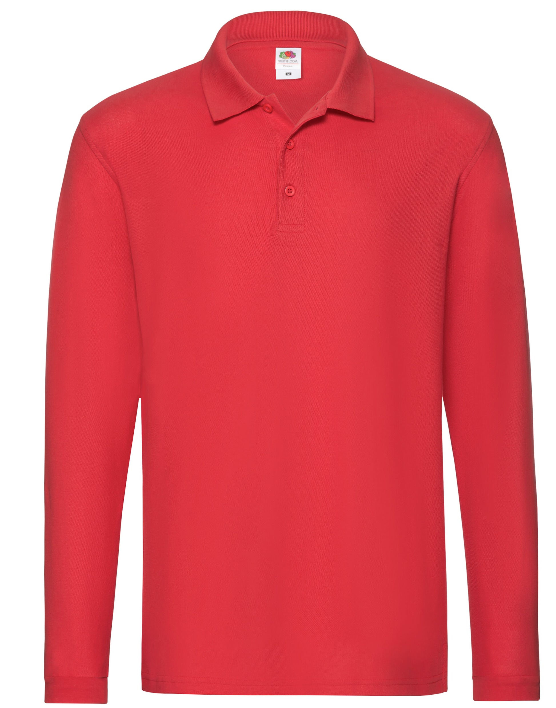 Men's Premium Long Sleeve Polo - Red