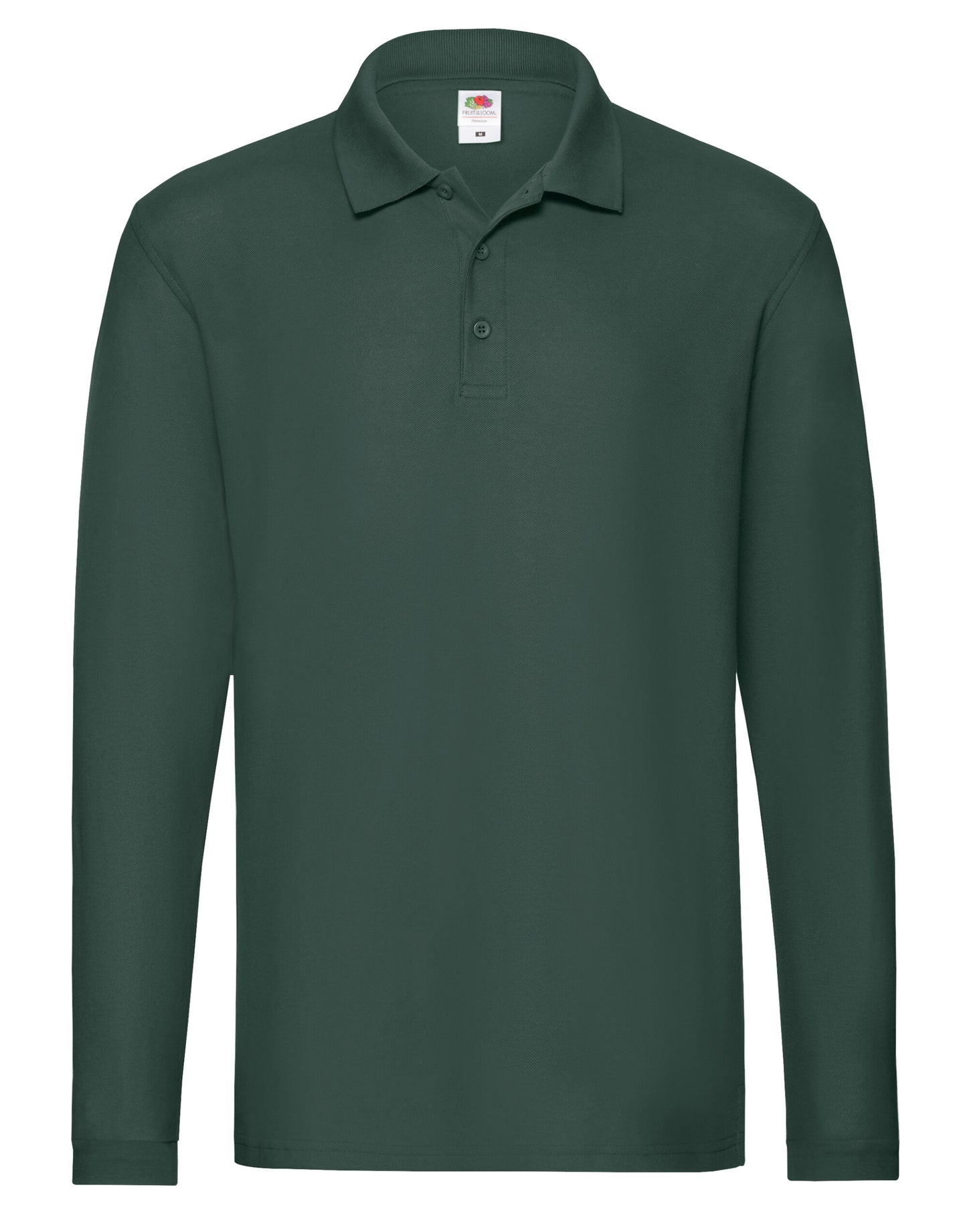 Men's Premium Long Sleeve Polo - Forest Green
