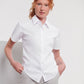 Ladies' Short Sleeve Tailored Oxford Shirt - White