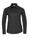 Ladies' Long Sleeve Tailored Oxford Shirt - Black