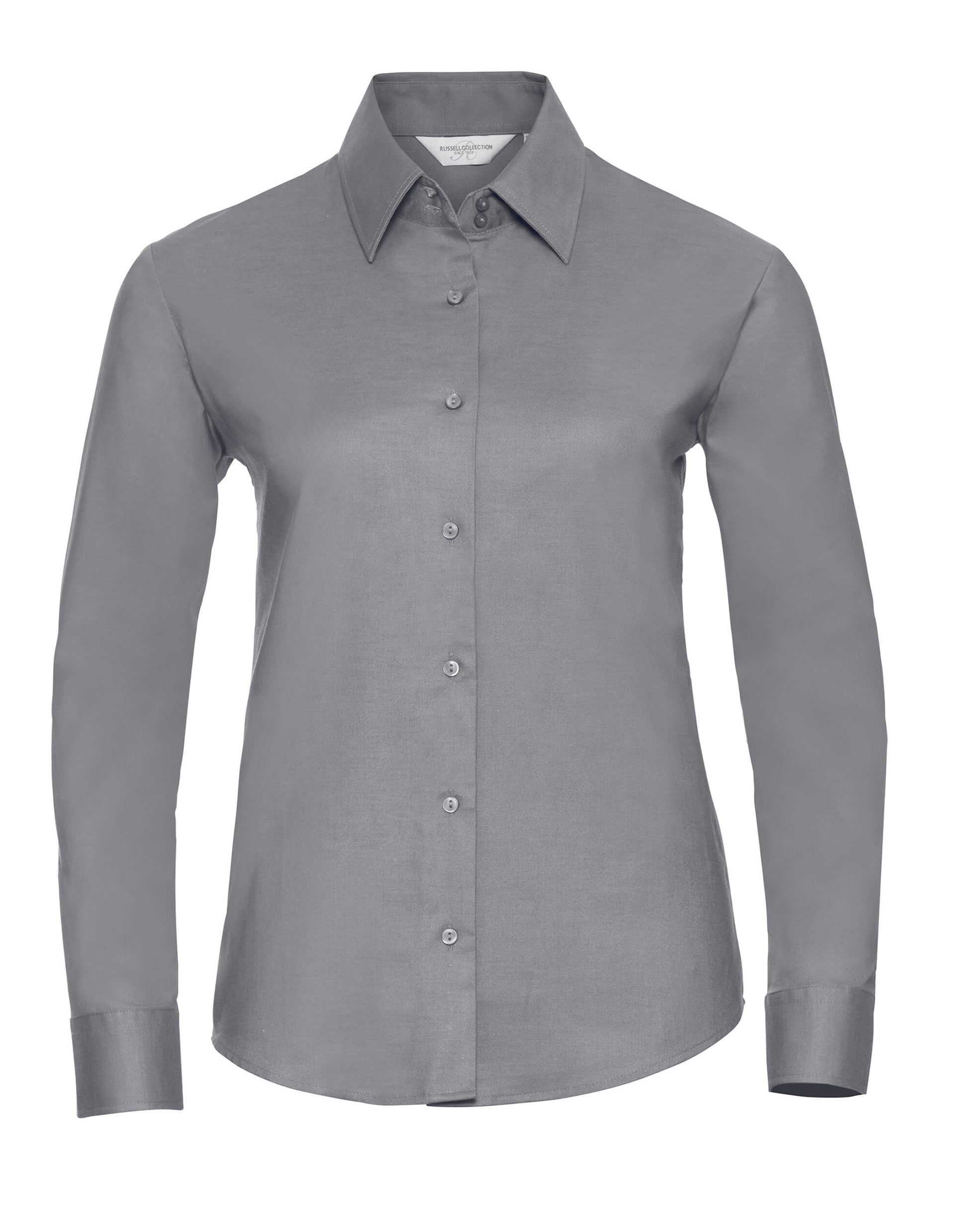 Ladies' Long Sleeve Tailored Oxford Shirt - Silver