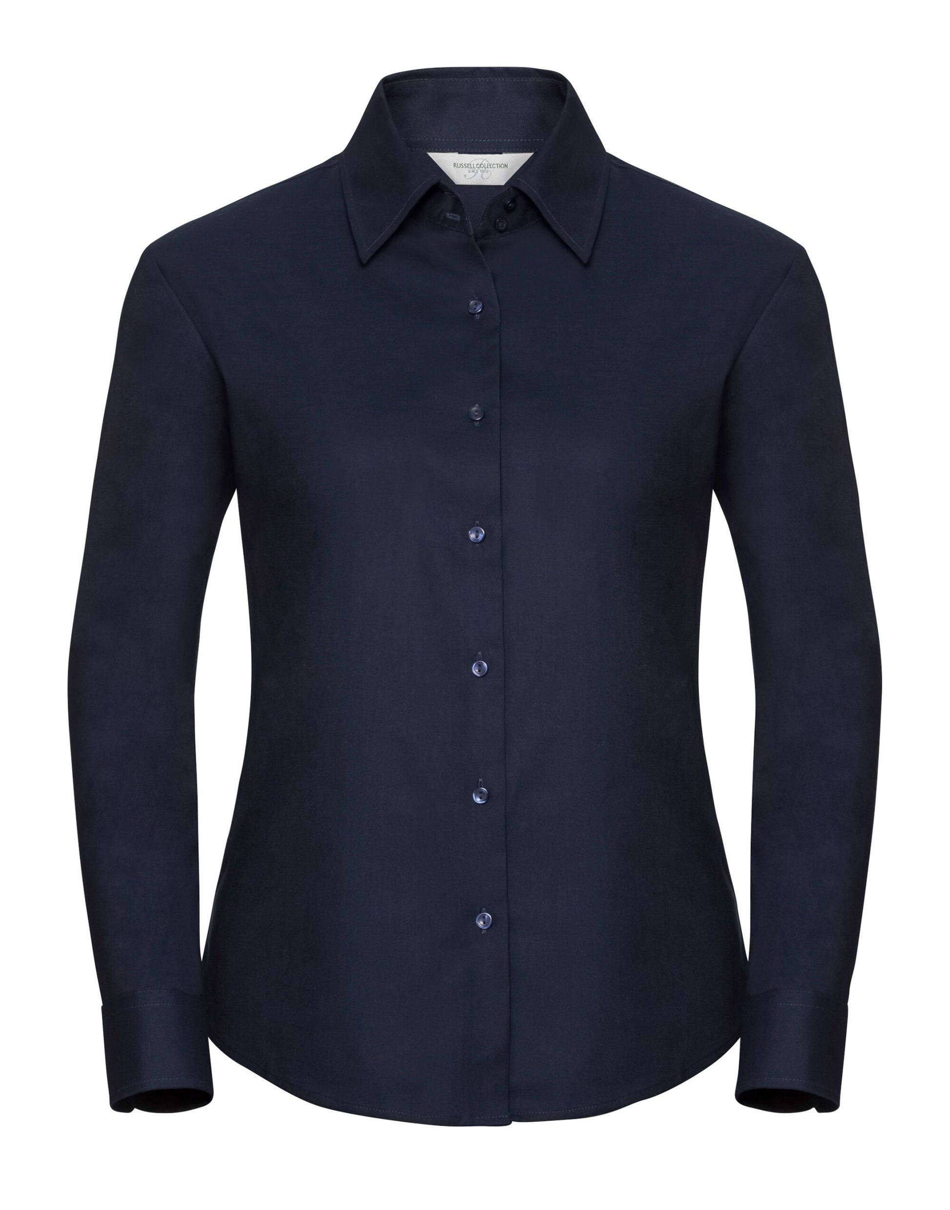 Ladies' Long Sleeve Tailored Oxford Shirt - Bright Navy