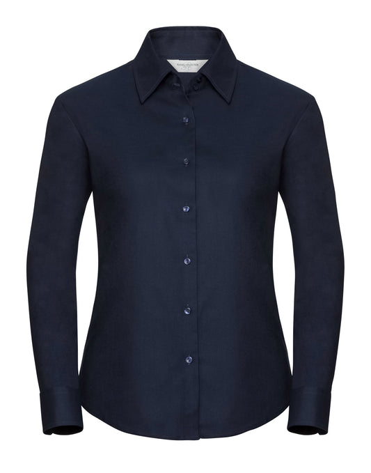 Ladies' Long Sleeve Tailored Oxford Shirt - Bright Navy