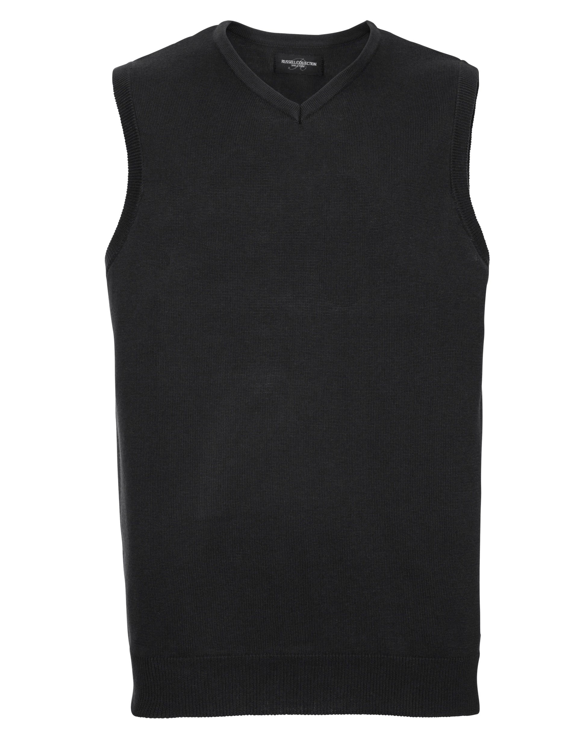 V-Neck Sleeveless Knitted Pullover - Black