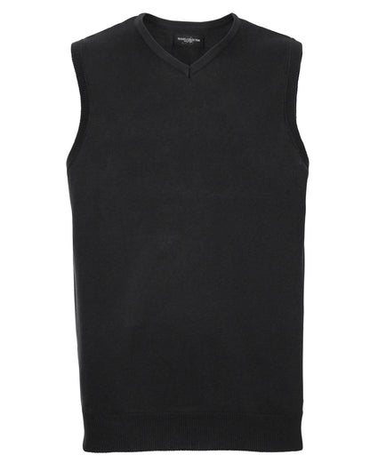 V-Neck Sleeveless Knitted Pullover - Black