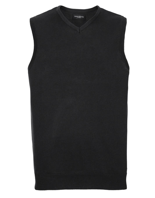 V-Neck Sleeveless Knitted Pullover - Black