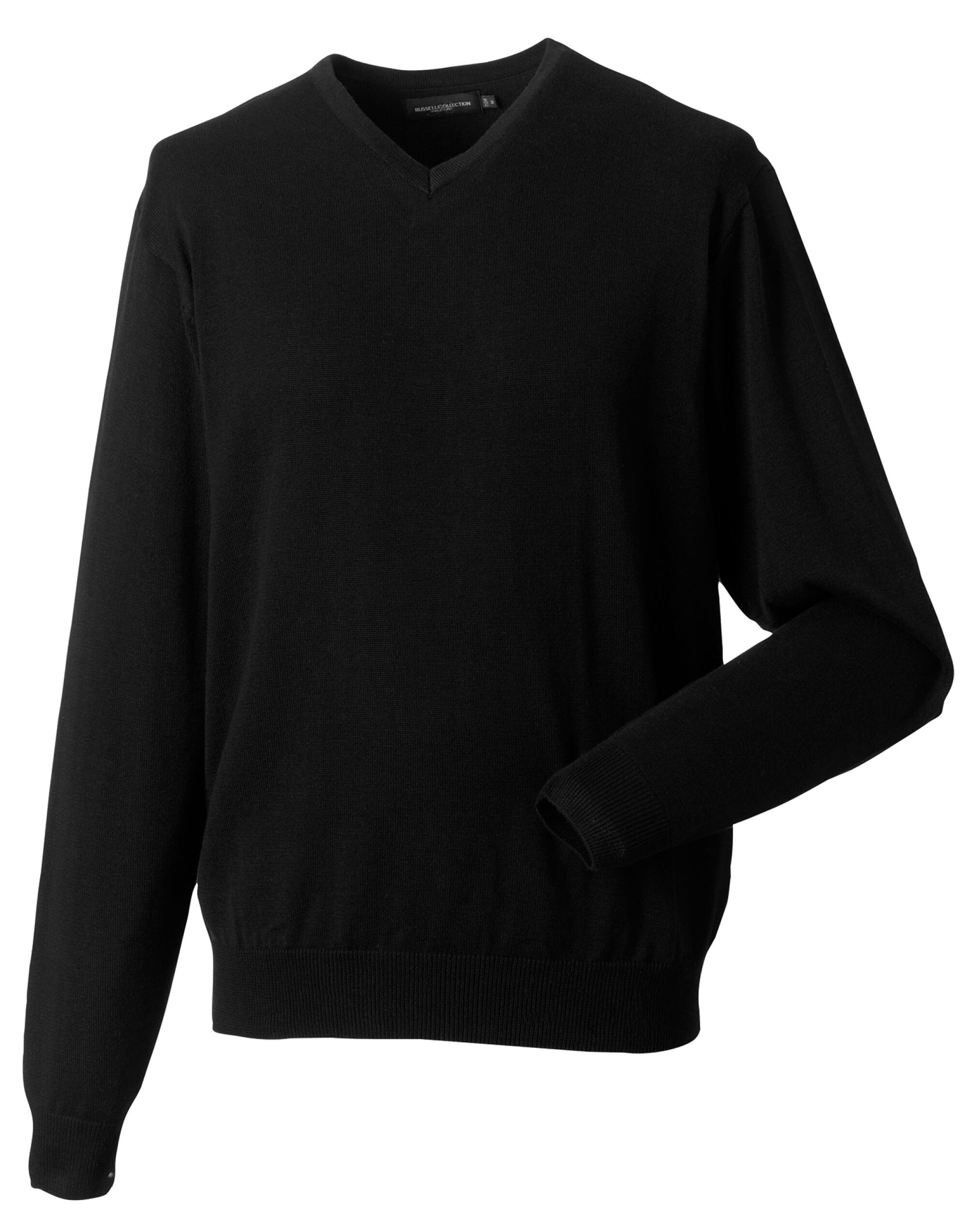 Men's V-Neck Knitted Pullover - Black