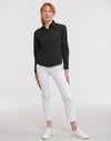 Ladies' Long Sleeve Fitted Polycotton Poplin Shirt - Black