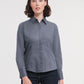Ladies' Long Sleeve Fitted Polycotton Poplin Shirt - Convoy Grey