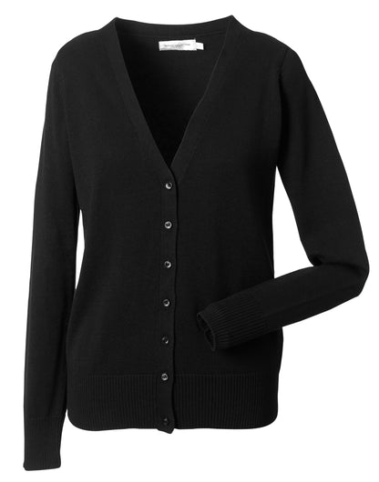 Ladies' V-Neck Knitted Cardigan - Black