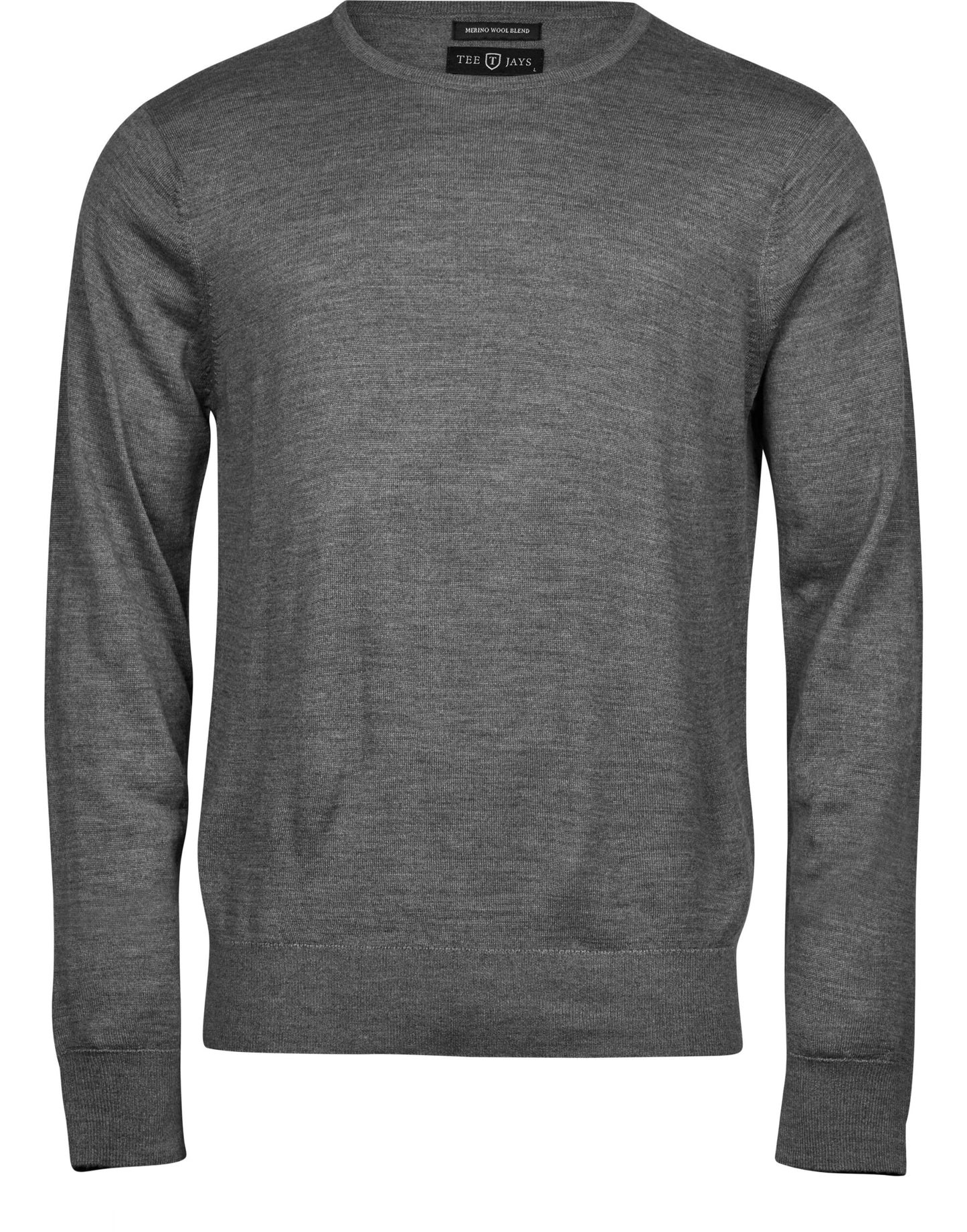 Men's Crew Neck Knitted Sweater - Grey Melange
