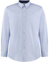 Tailored Fit Long Sleeve Premium Contrast Oxford Button Down Collar Shirt - Light Blue/Navy