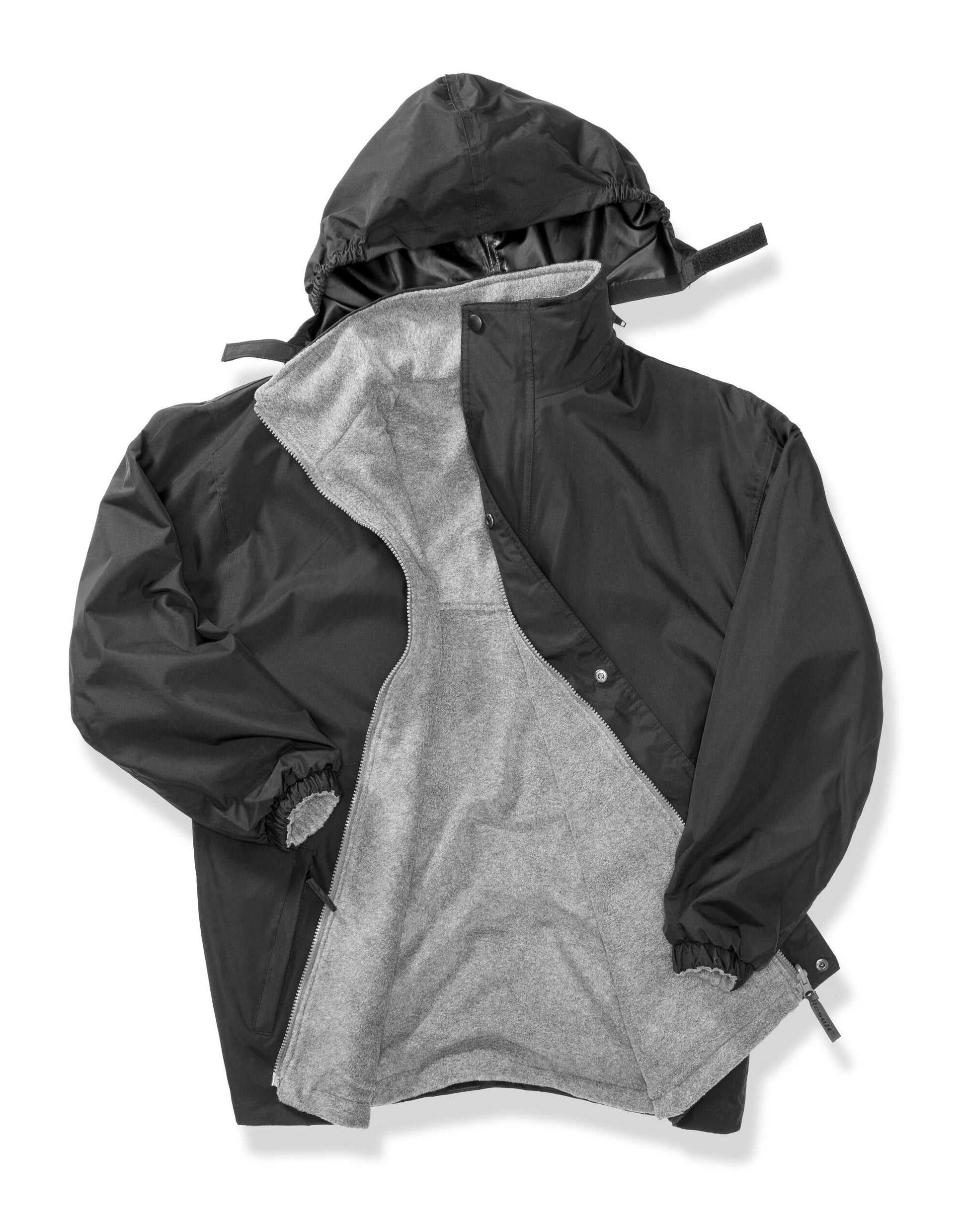 Recycled Fleece Lined Stormdri 4000 Jacket - Black/Grey