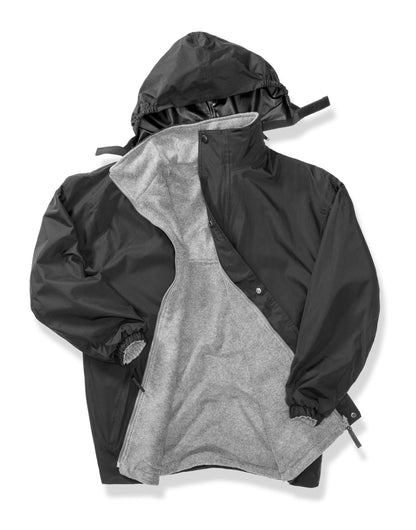 Recycled Fleece Lined Stormdri 4000 Jacket - Black/Grey