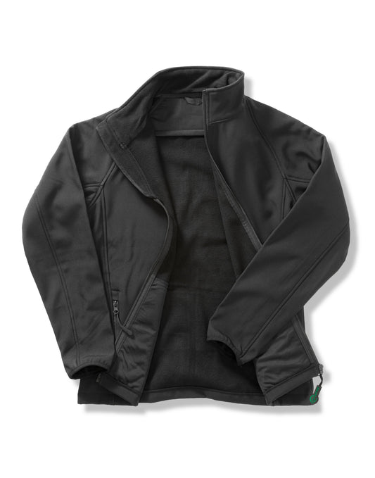 Men's Printable Softshell Jacket with Recycled Inner Fleece - Black/Black