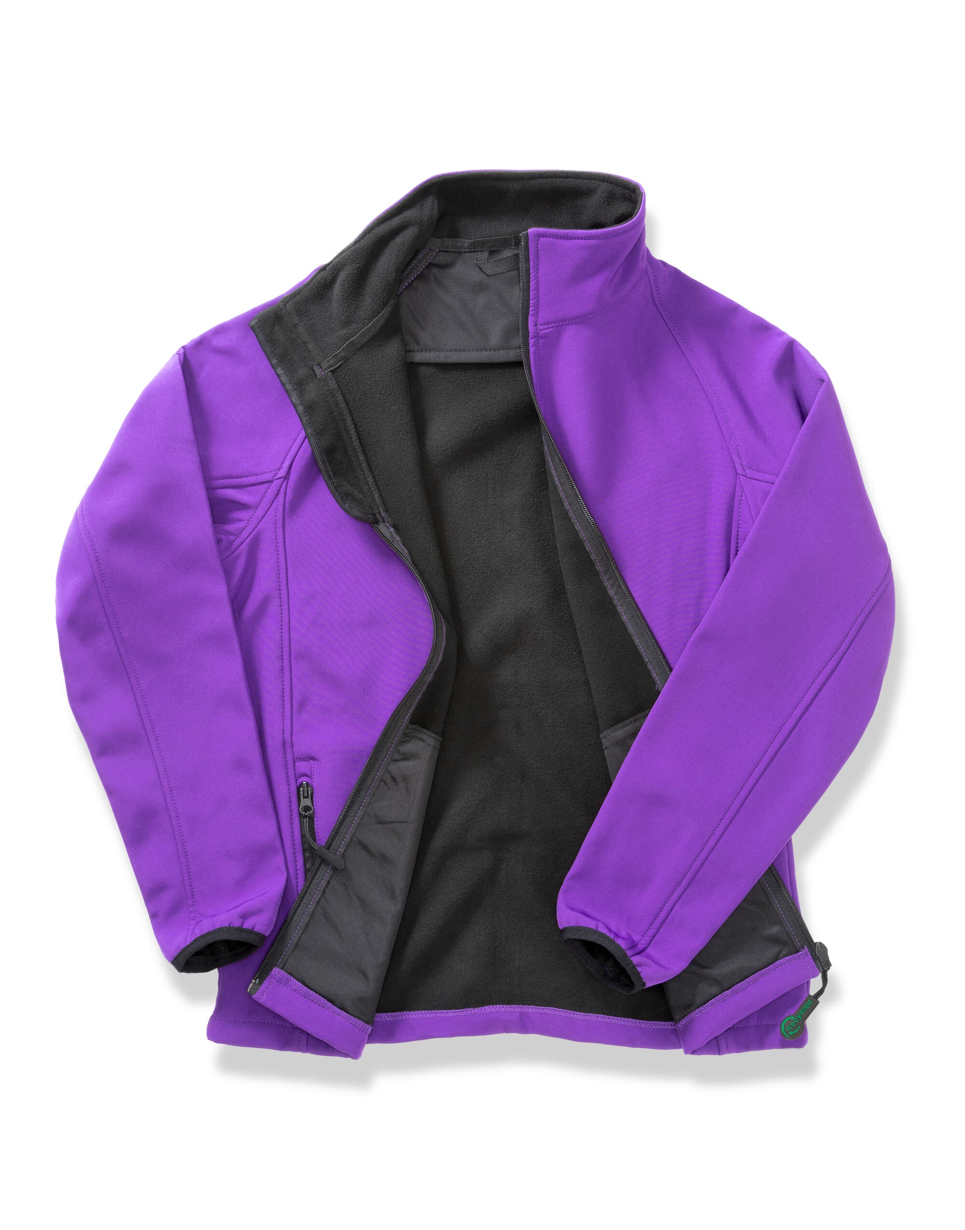Men's Printable Softshell Jacket with Recycled Inner Fleece - Purple/Black