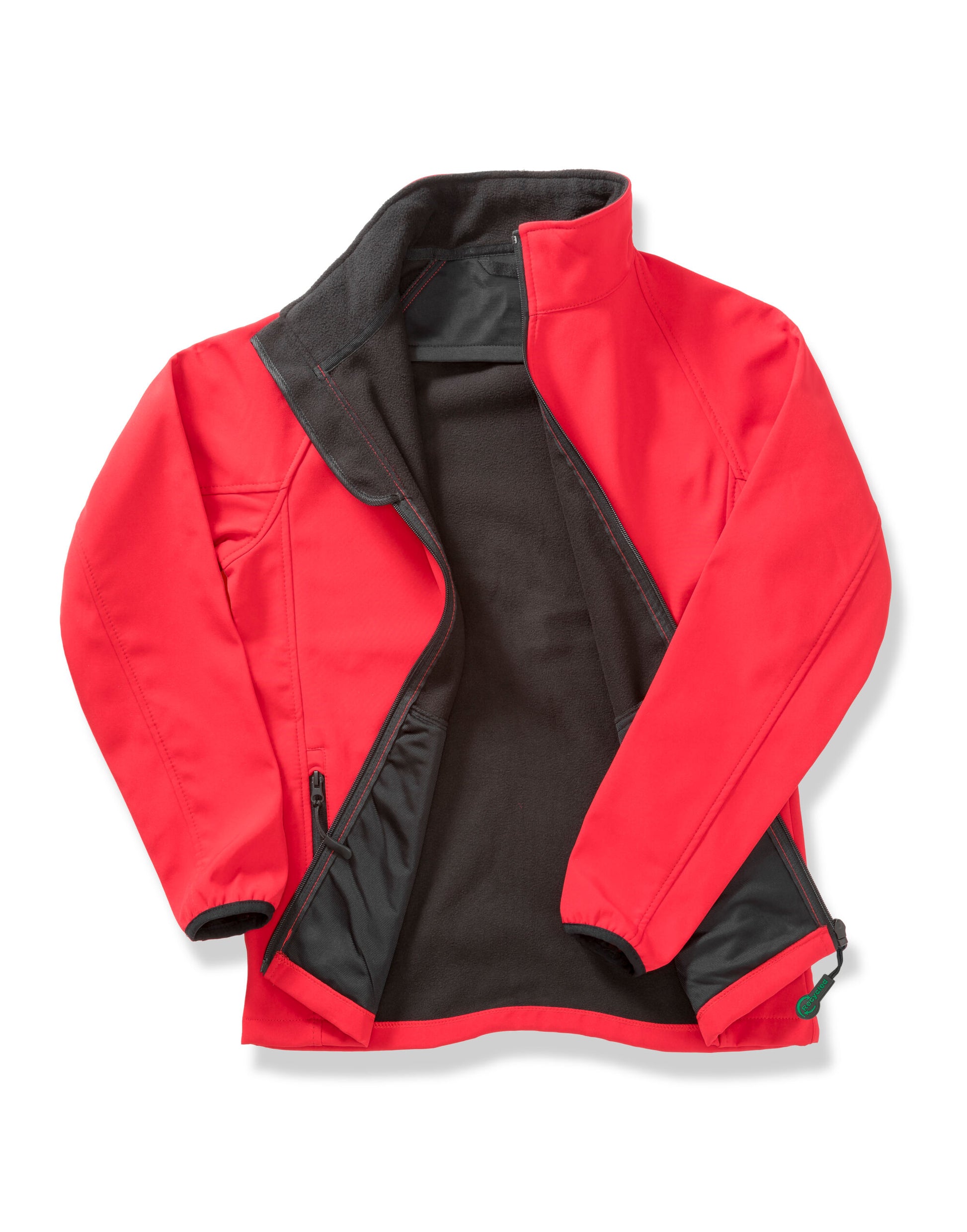 Men's Printable Softshell Jacket with Recycled Inner Fleece - Red/Black
