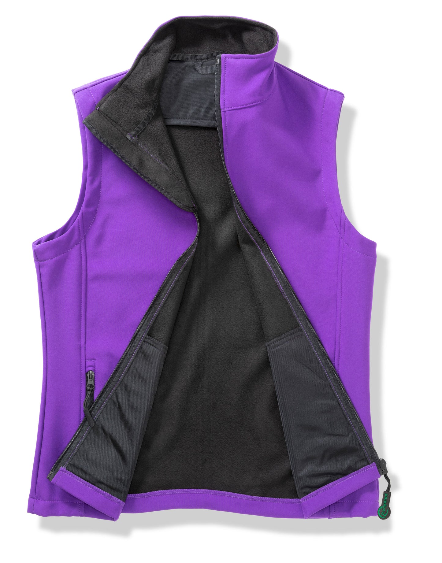 Men's Printable Softshell Bodywarmer with Recycled Fleece Inner - Purple/Black