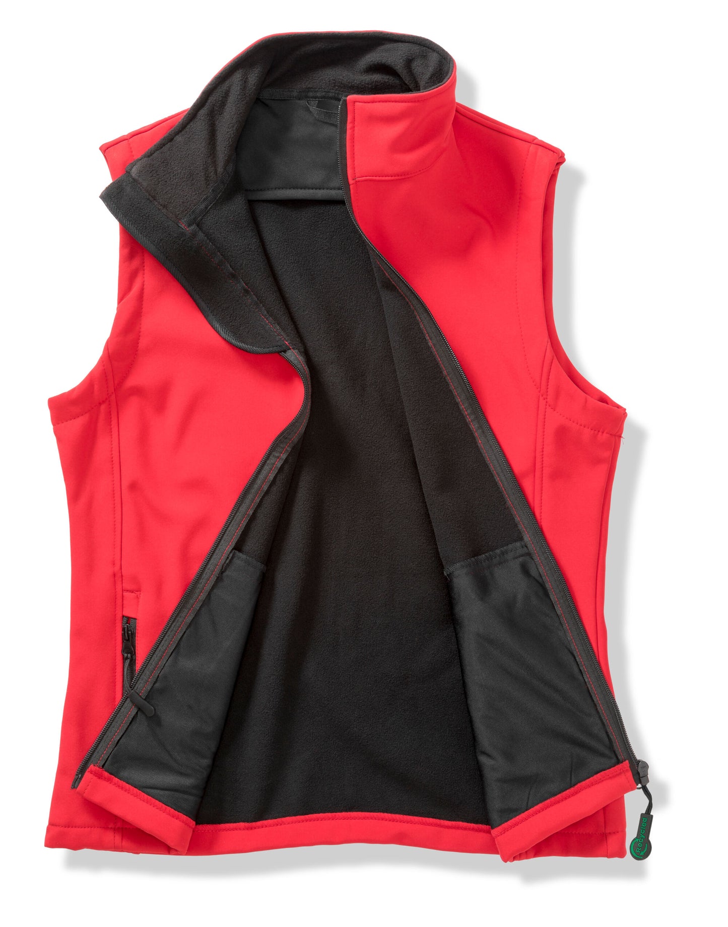 Men's Printable Softshell Bodywarmer with Recycled Fleece Inner - Red/Black