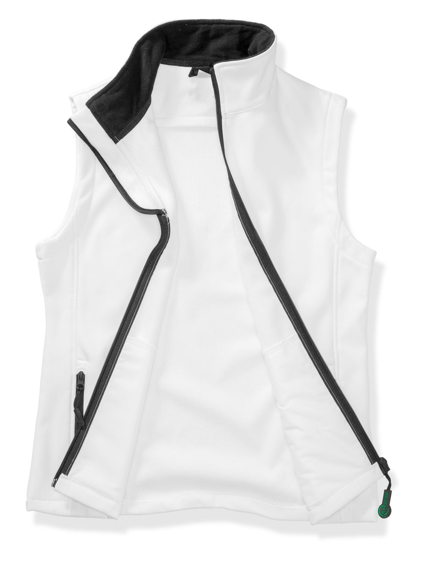 Men's Printable Softshell Bodywarmer with Recycled Fleece Inner - White/Black