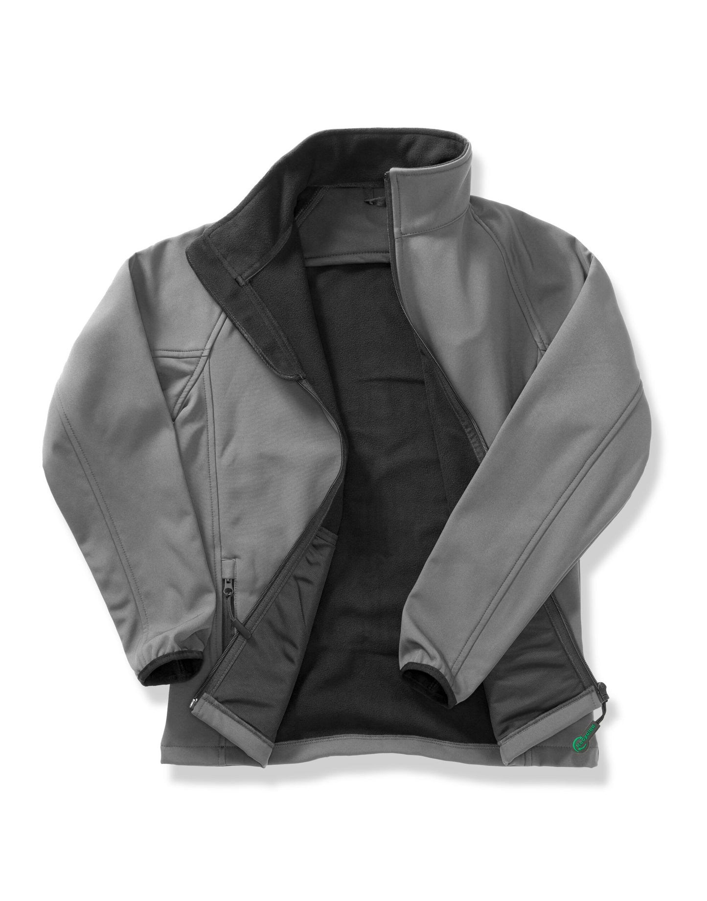 Ladies' Printable Softshell Jacket with Recycled Inner Fleece - Charcoal/Black