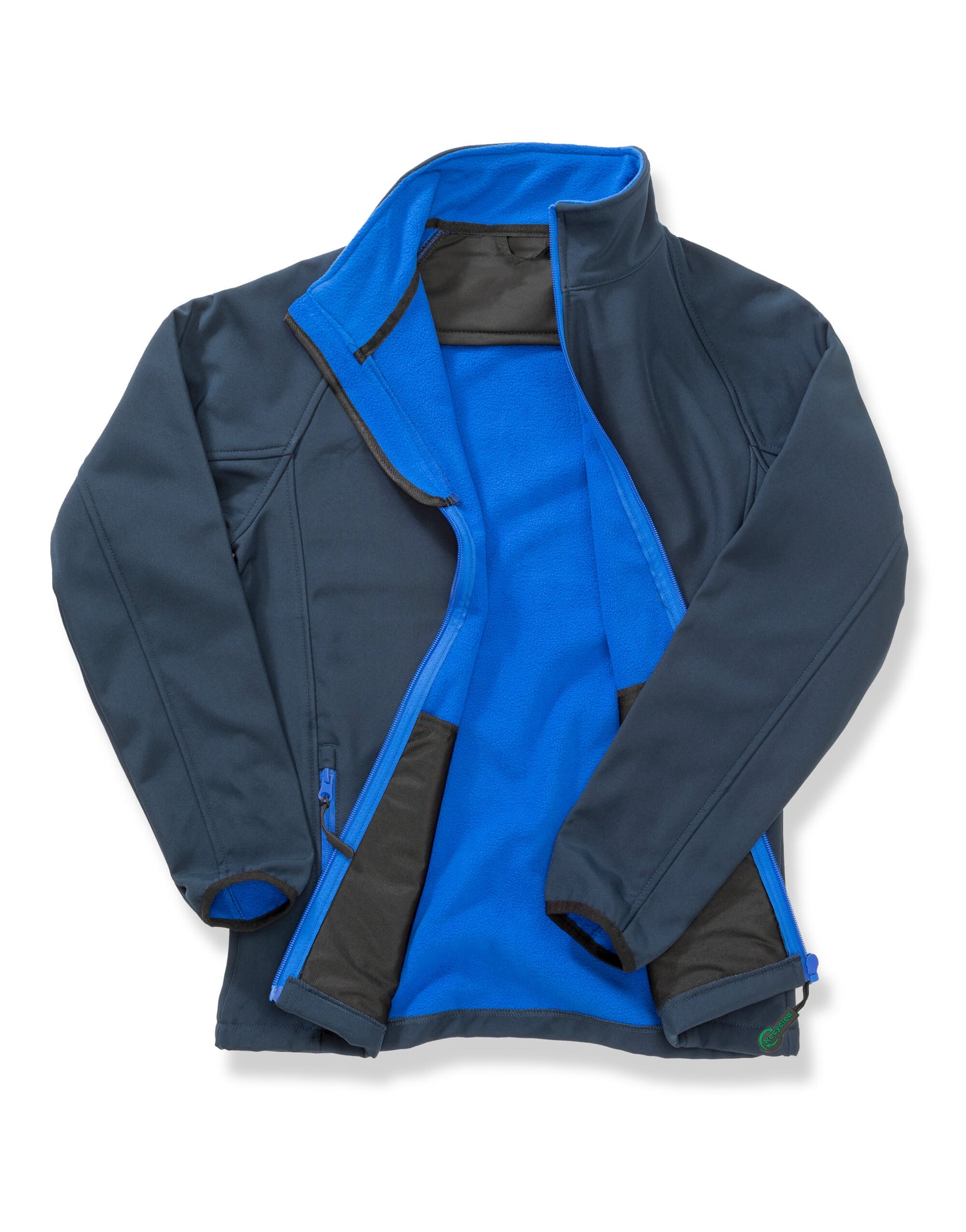 Ladies' Printable Softshell Jacket with Recycled Inner Fleece - Navy/Royal