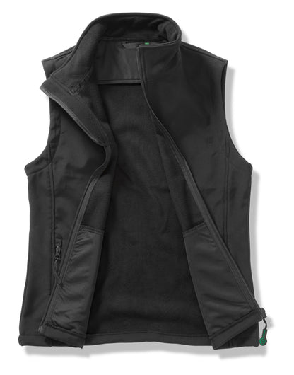 Ladies' Printable Softshell Bodywarmer with Recycled Fleece Inner - Black/Black