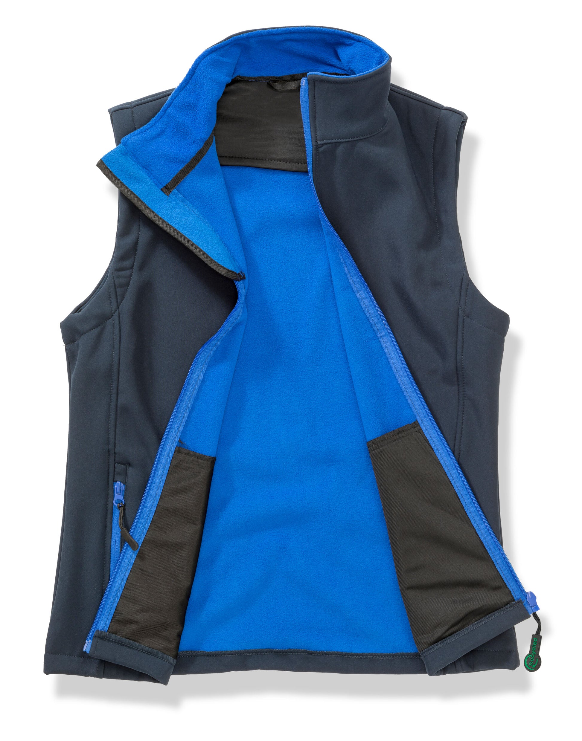 Ladies' Printable Softshell Bodywarmer with Recycled Fleece Inner - Navy/Royal