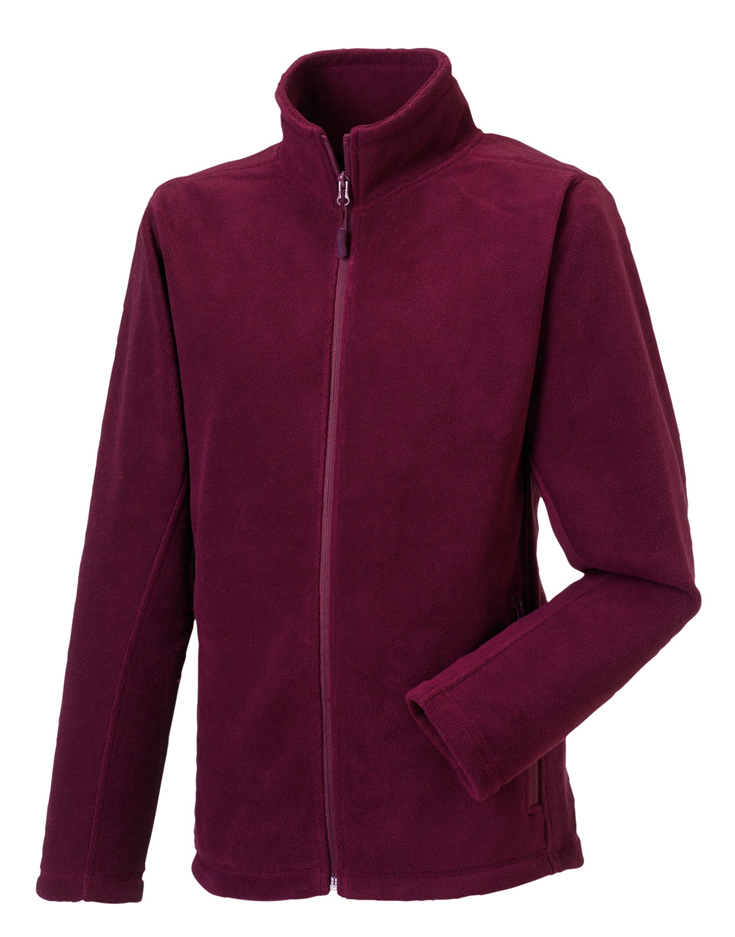 Men's Full Zip Outdoor Fleece - Burgundy