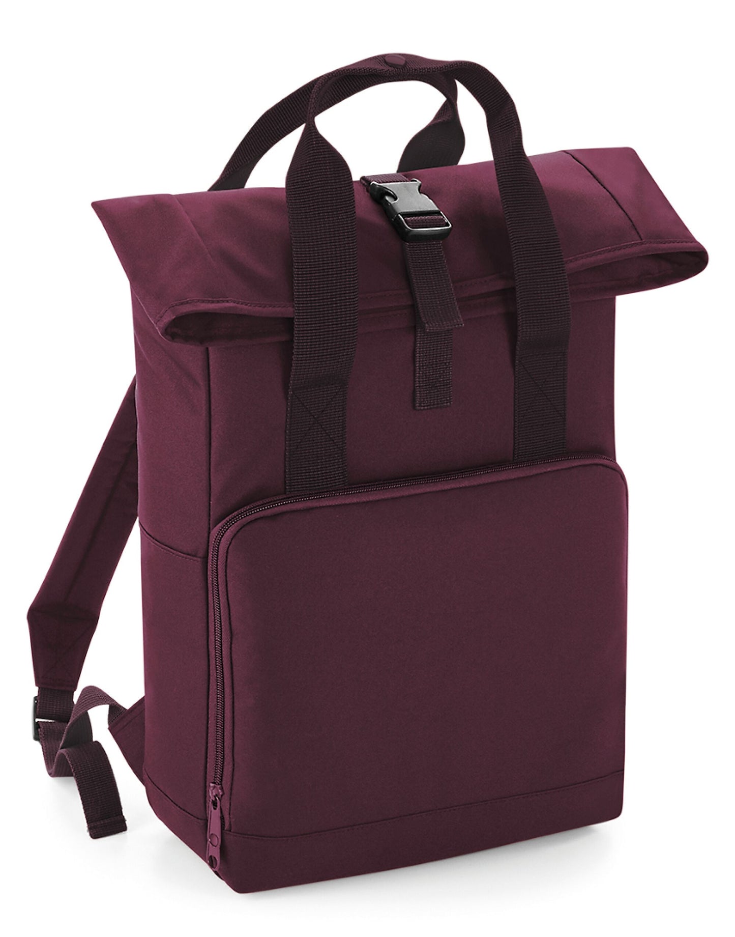 Twin Handle Roll-Top Backpack - Burgundy