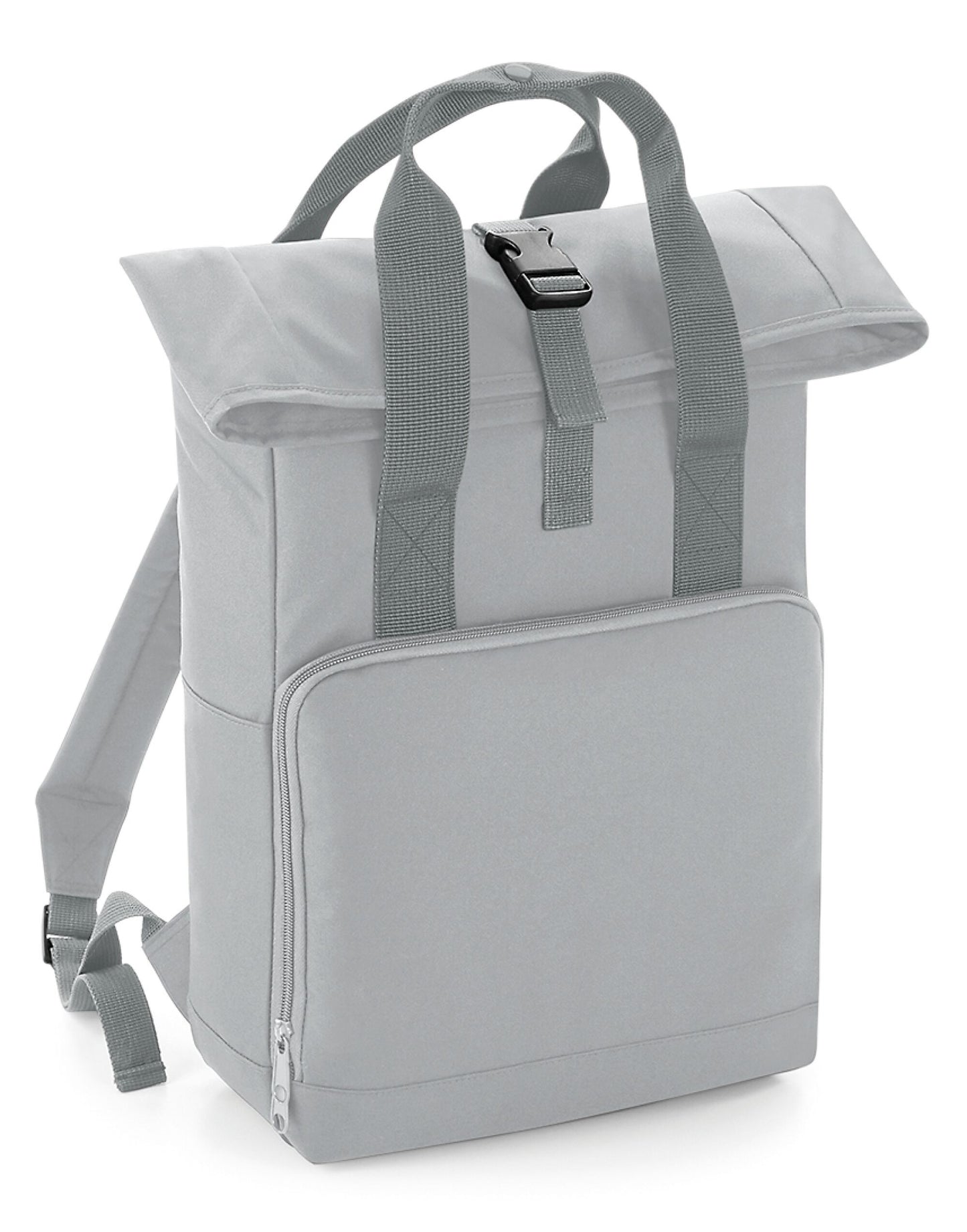 Twin Handle Roll-Top Backpack - Light Grey