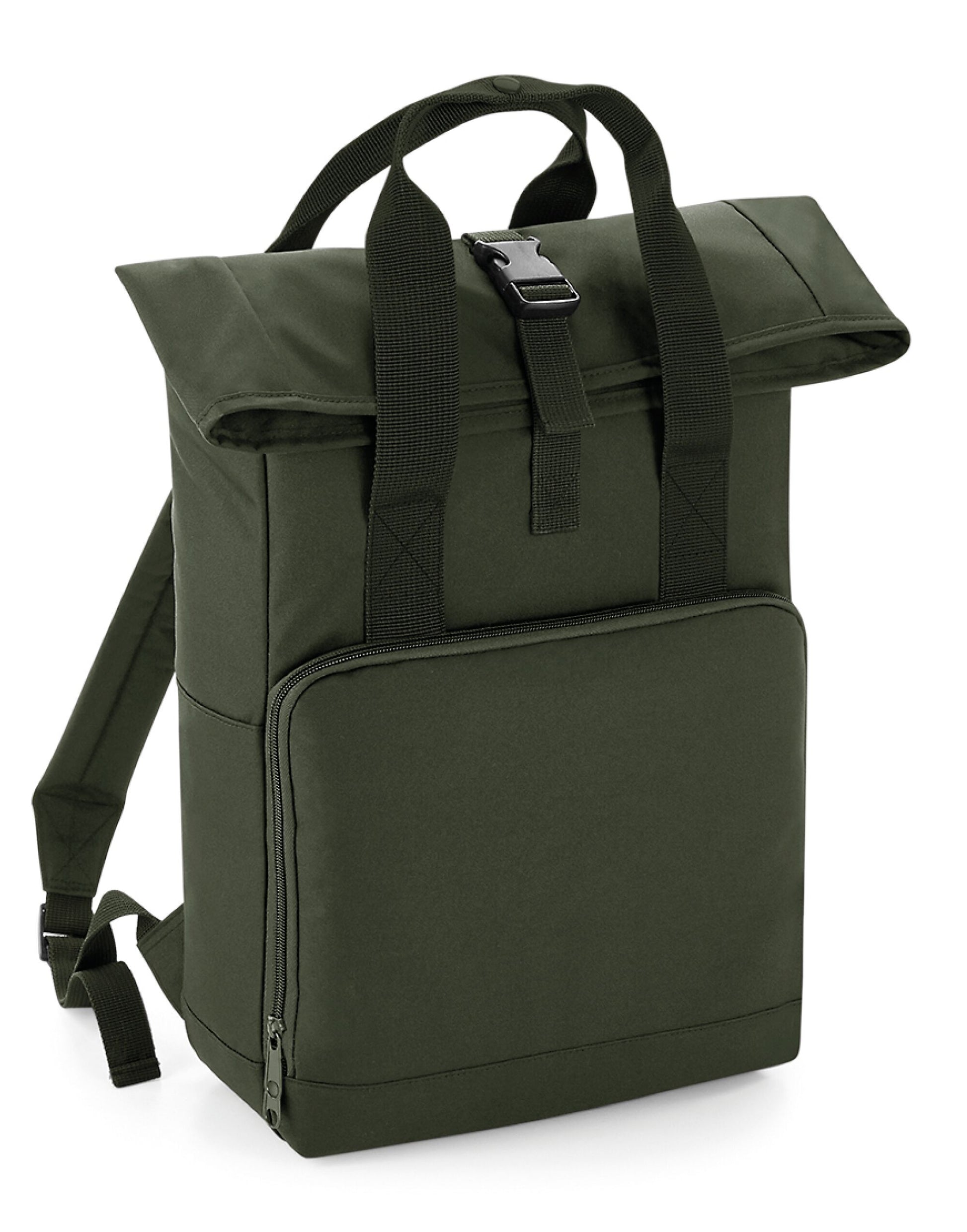 Twin Handle Roll-Top Backpack - Olive Green