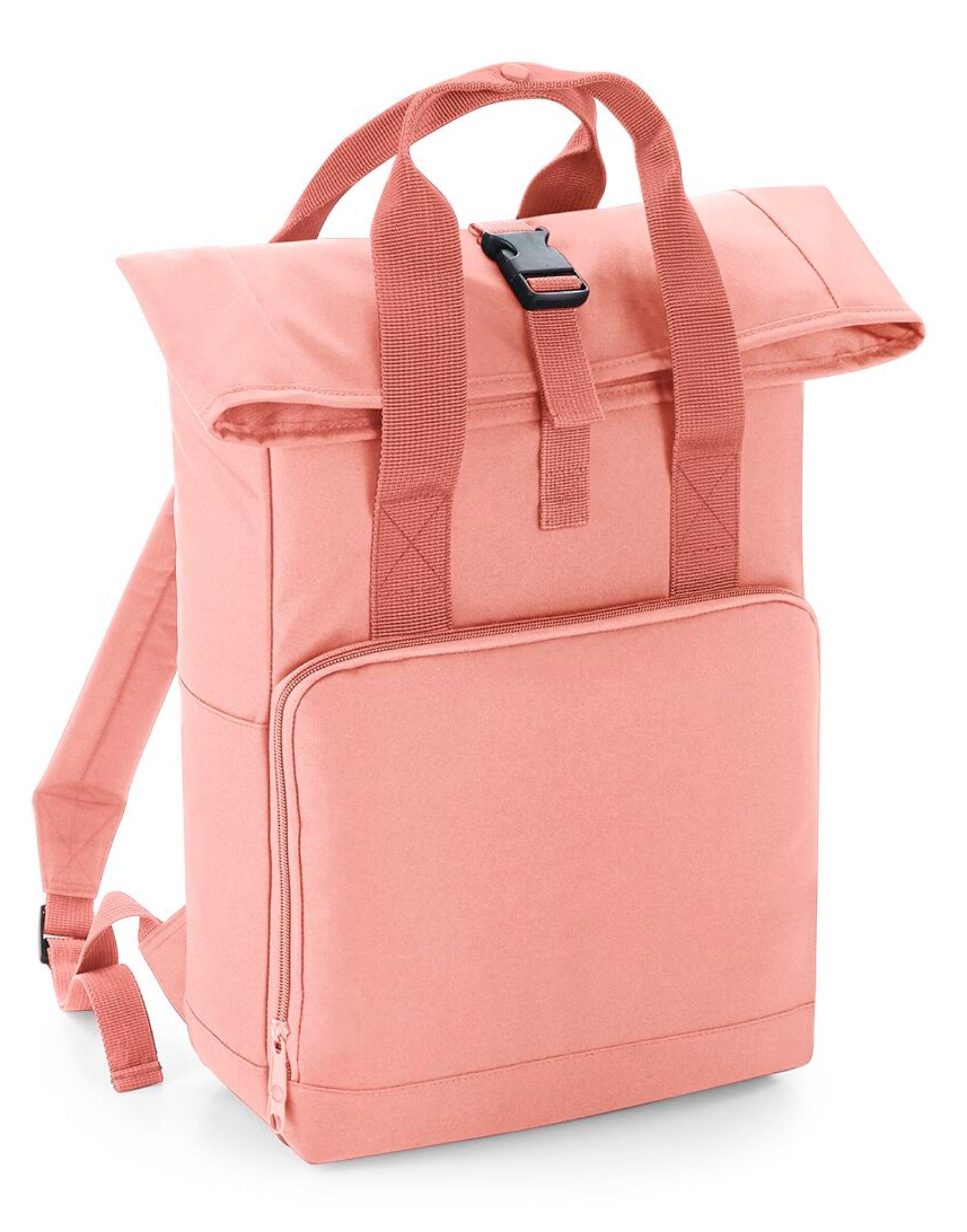 Twin Handle Roll-Top Backpack - Blush Pink