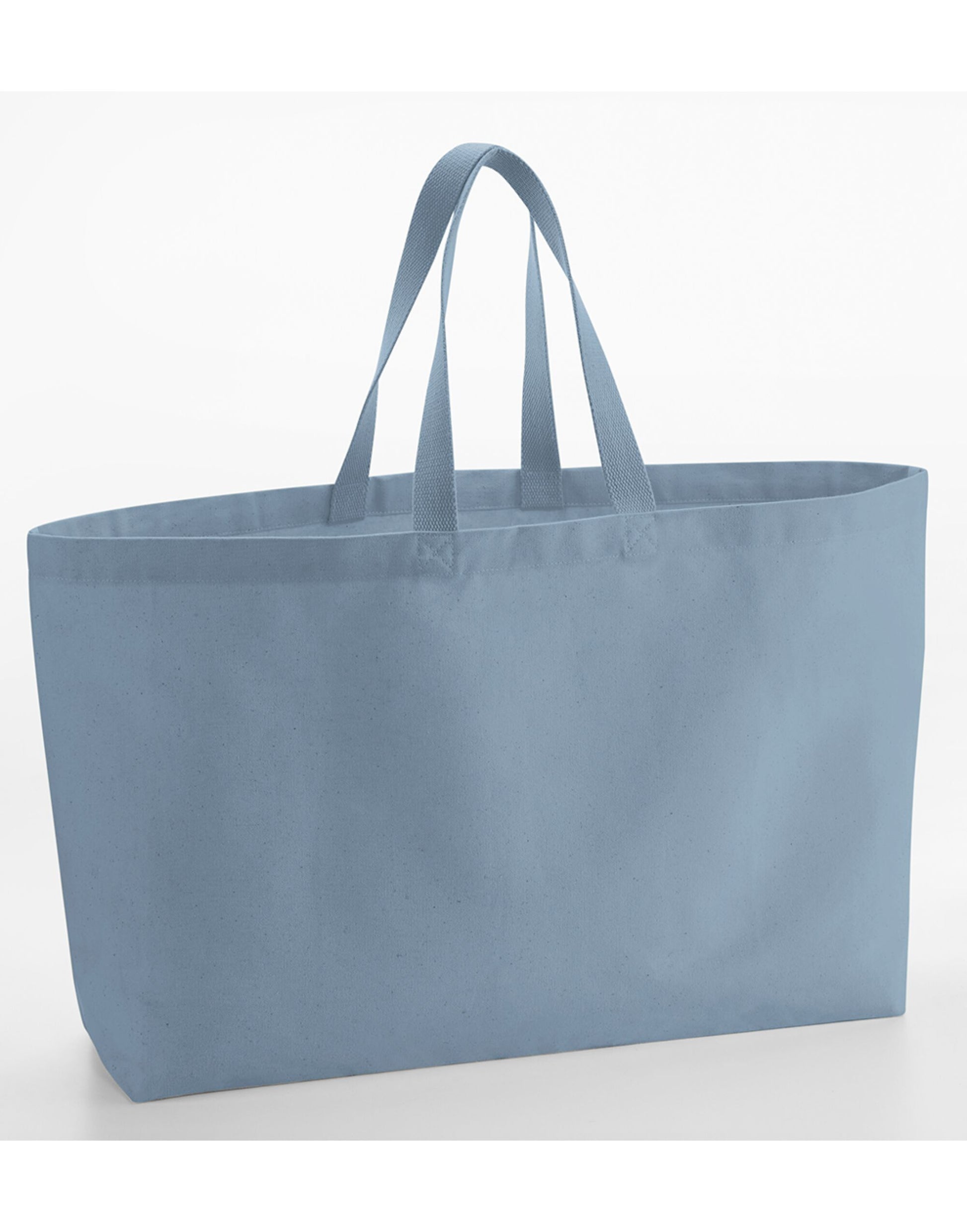 Oversized Canvas Tote Bag - Dusty Blue