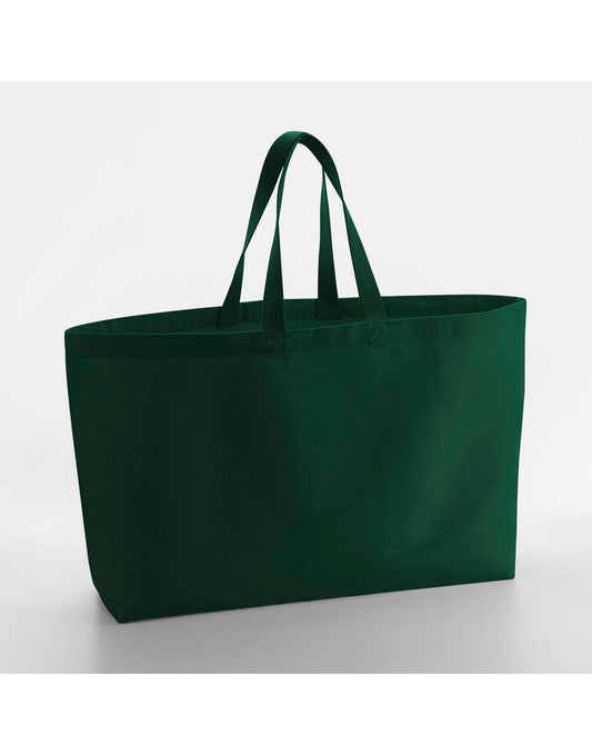 Oversized Canvas Tote Bag - Bottle Green