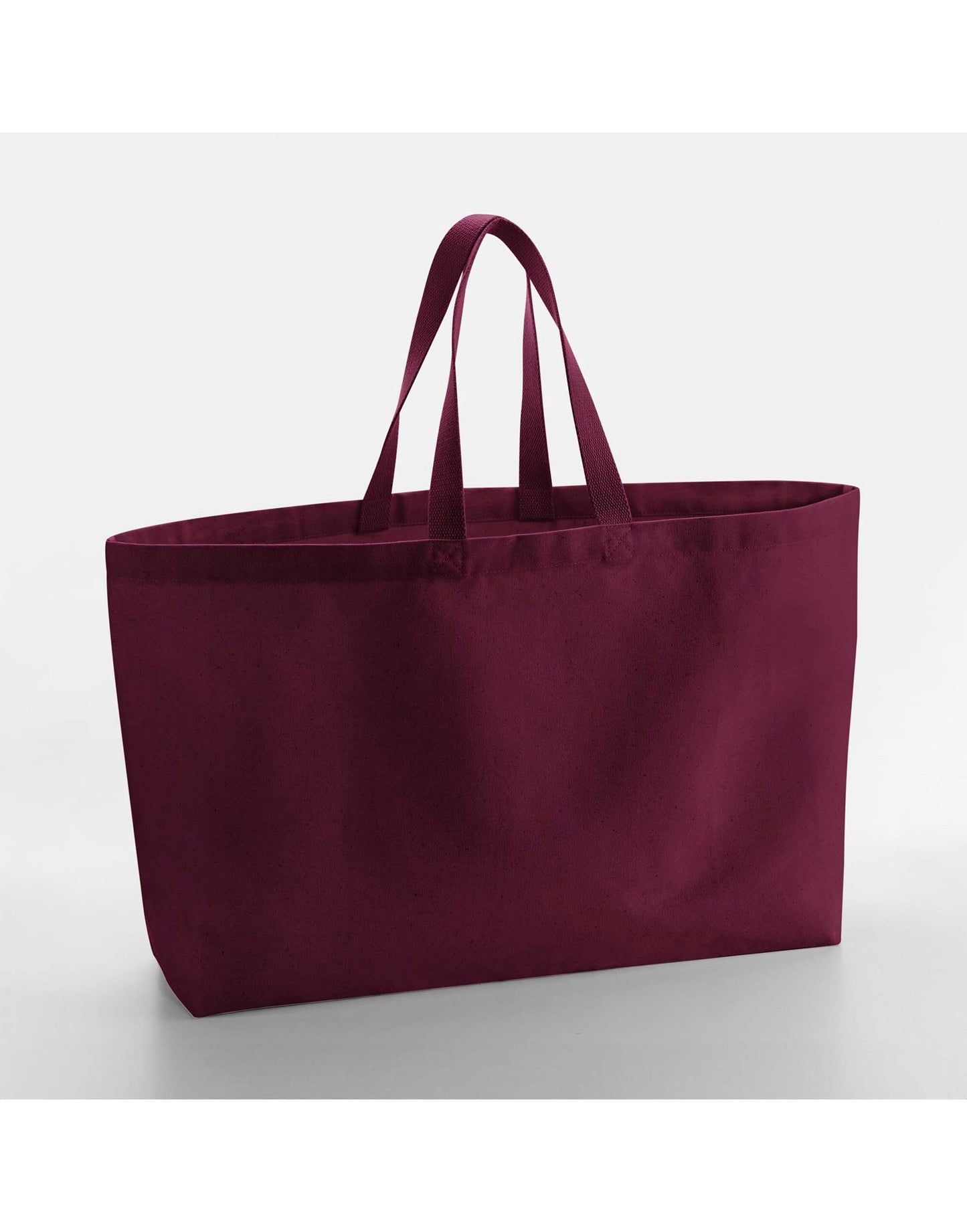 Oversized Canvas Tote Bag - Burgundy