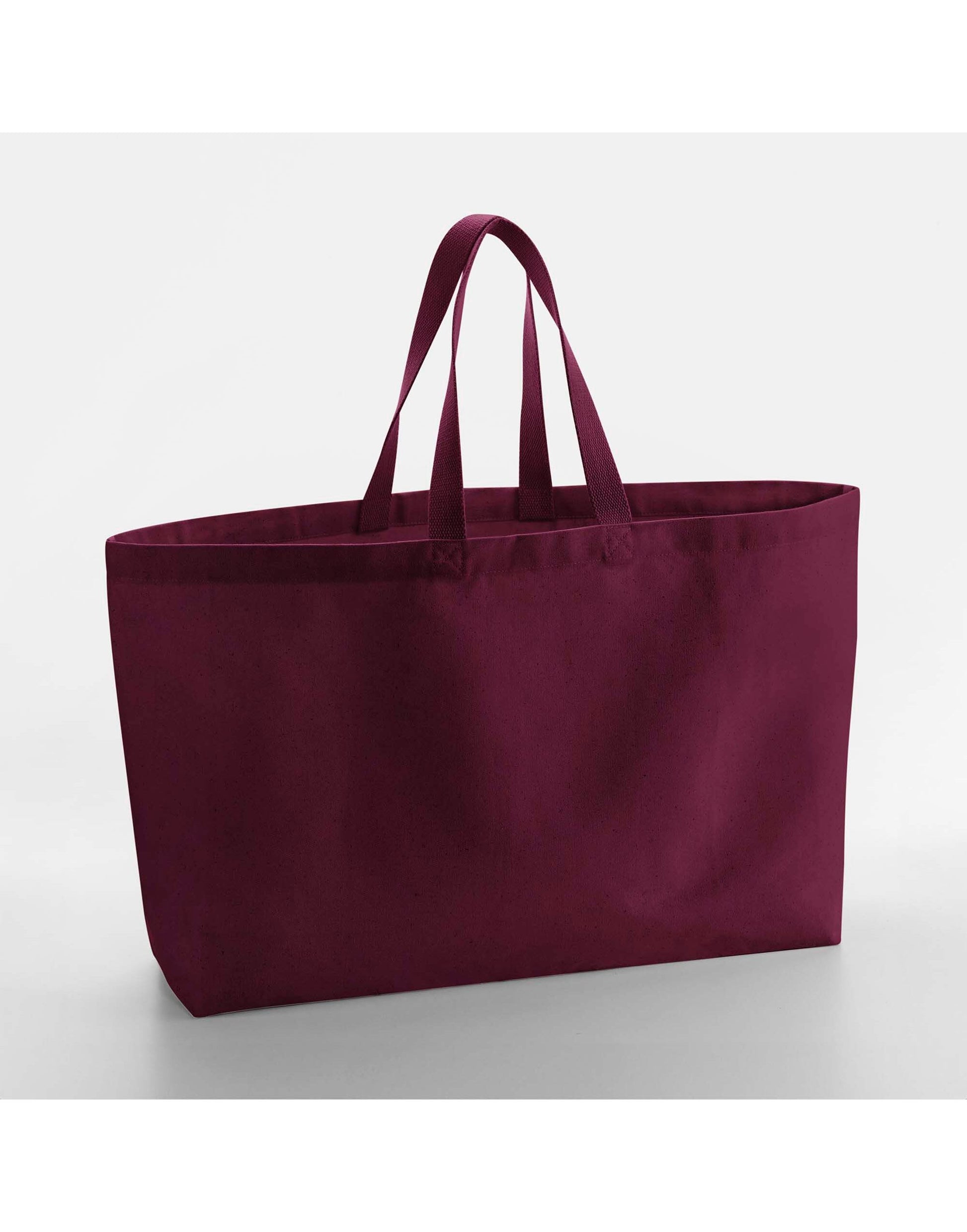 Oversized Canvas Tote Bag - Burgundy