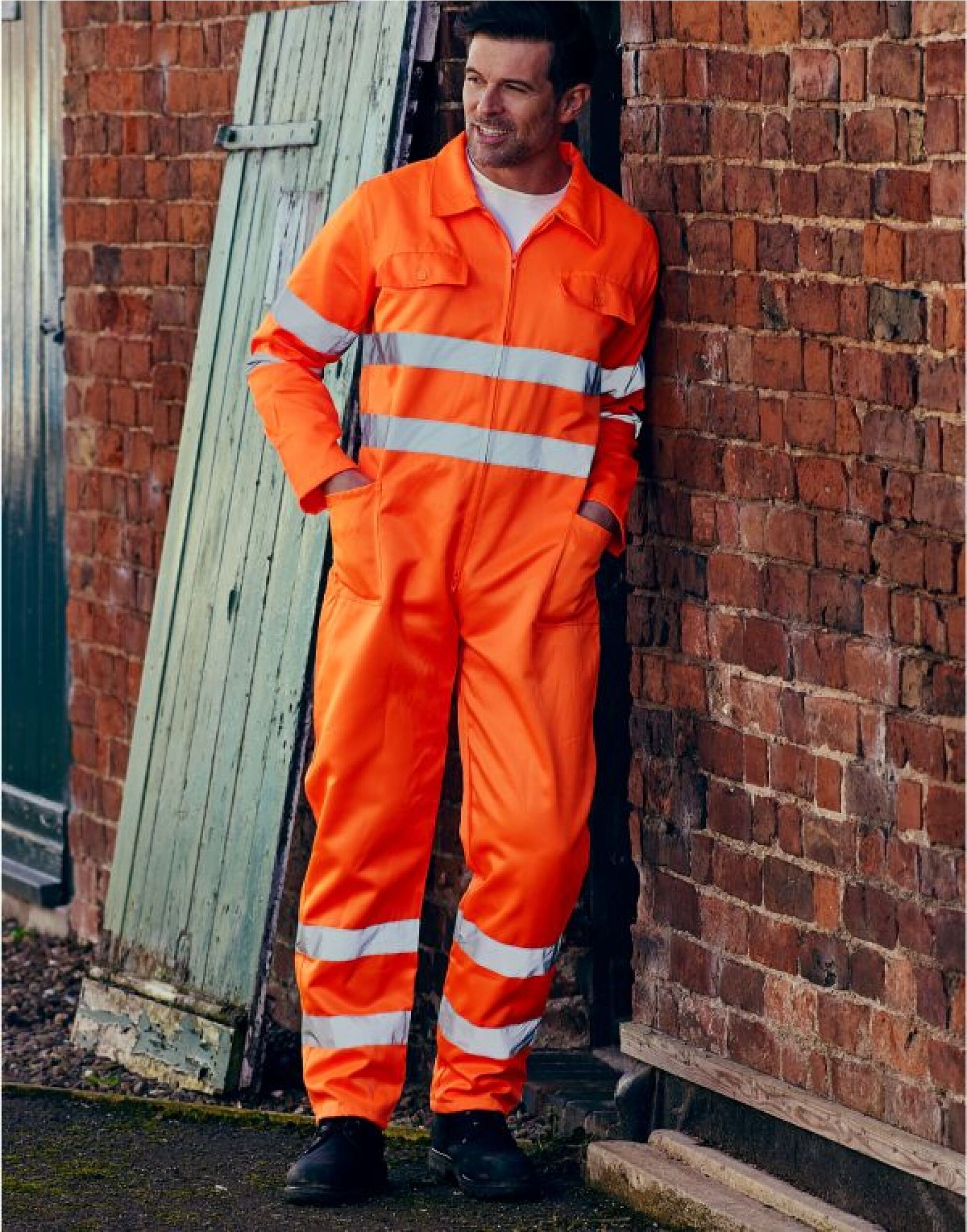 Hi-Vis Polycotton Coverall - Hi Vis Orange