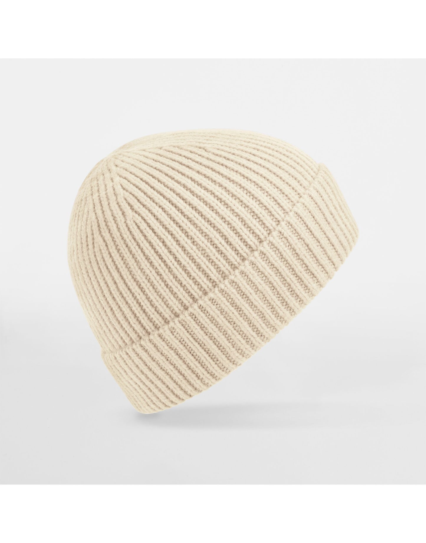 Engineered Knit Ribbed Beanie - Oatmeal
