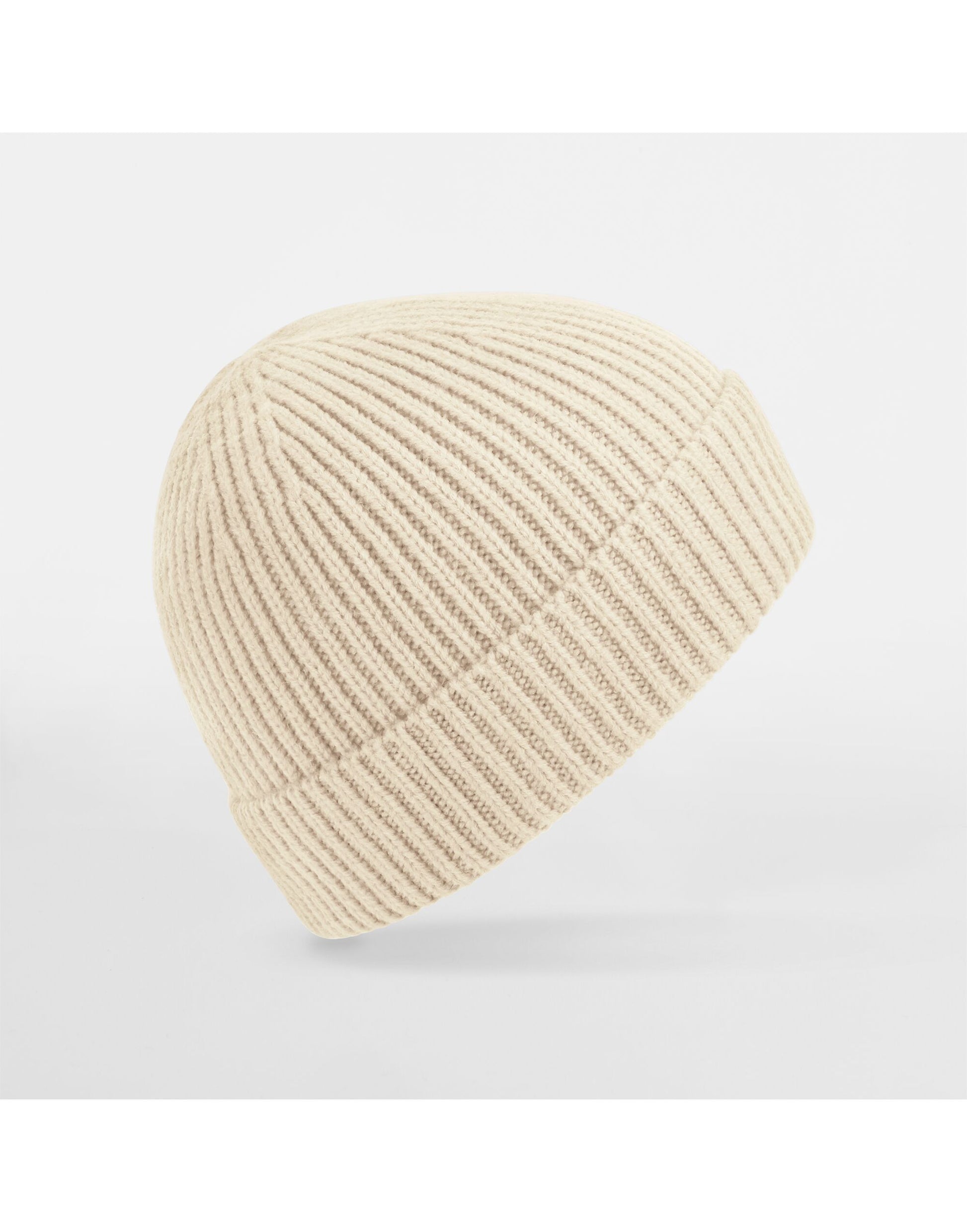 Engineered Knit Ribbed Beanie - Oatmeal