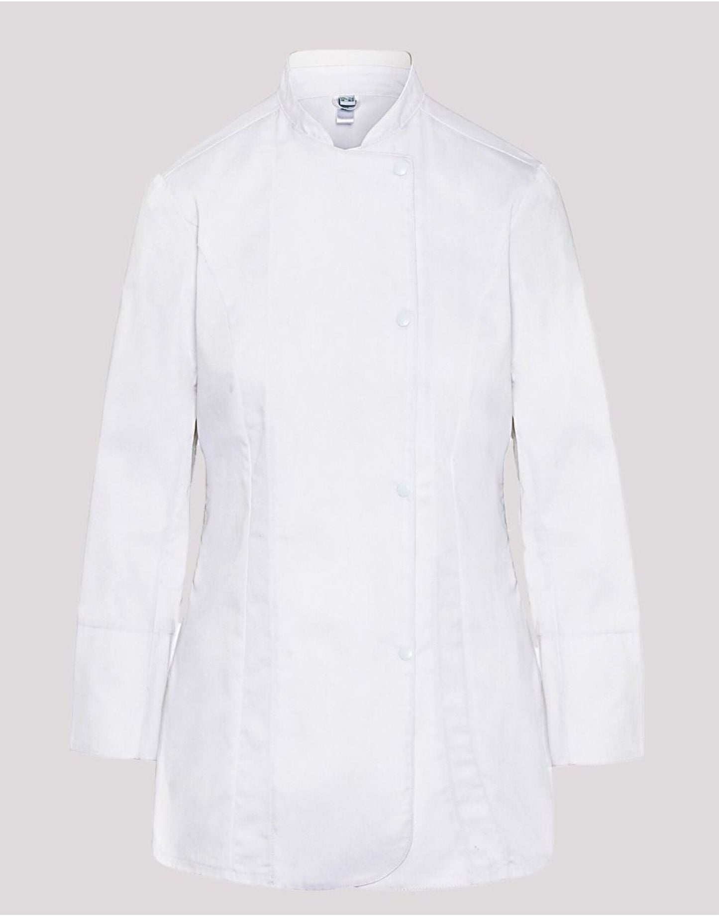 Ladies' Long Sleeve Fitted Chef's Jacket - White